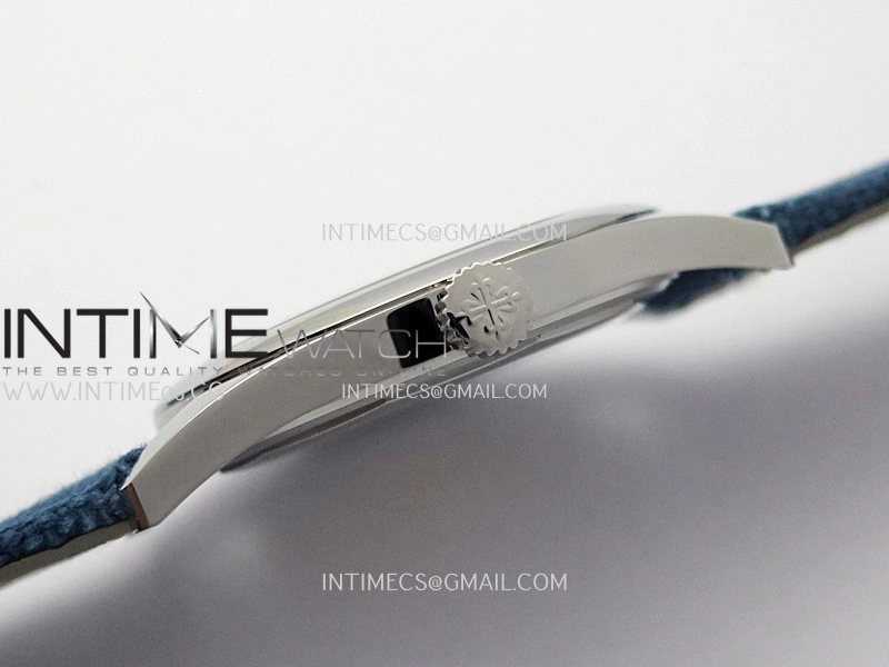 Calatrava 6007A SS 3KF 1:1 Best Edition Blue Dial on Blue Leather Strap A324 Super Clone V2