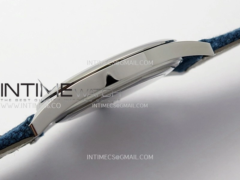 Calatrava 6007A SS 3KF 1:1 Best Edition Blue Dial on Blue Leather Strap A324 Super Clone V2