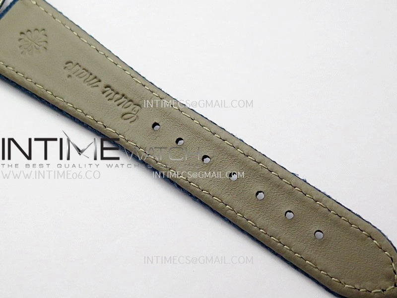 Calatrava 6007A SS 3KF 1:1 Best Edition Blue Dial on Blue Leather Strap A324 Super Clone V2