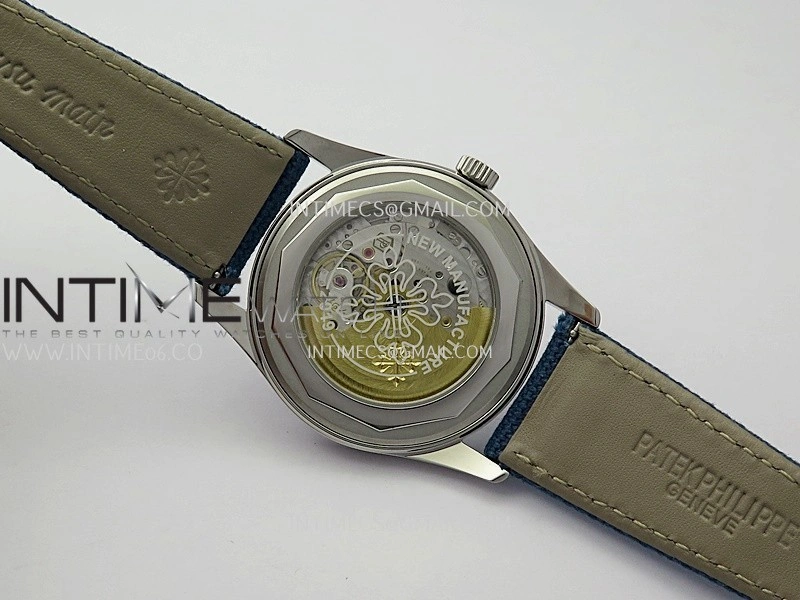 Calatrava 6007A SS 3KF 1:1 Best Edition Blue Dial on Blue Leather Strap A324 Super Clone V2