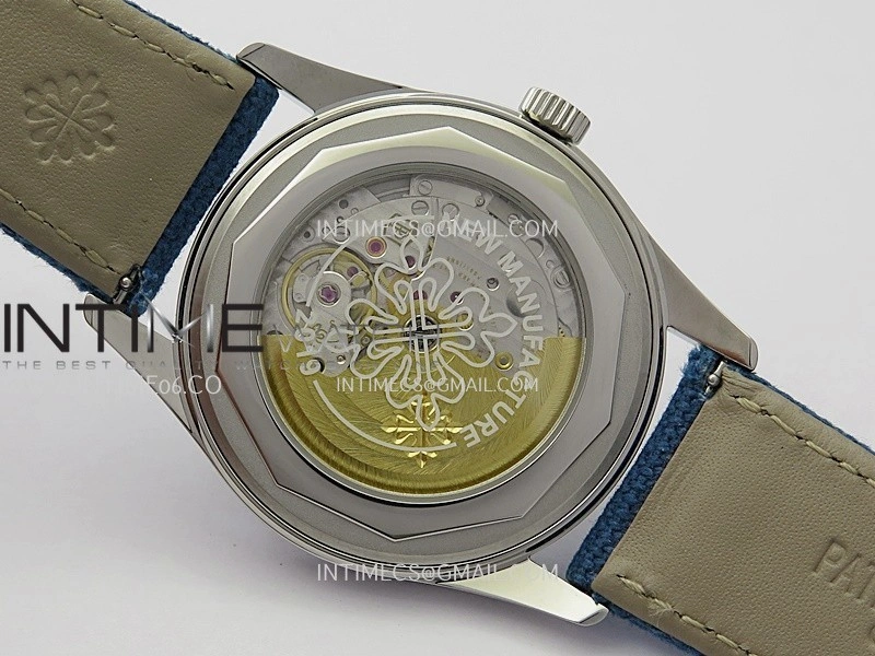 Calatrava 6007A SS 3KF 1:1 Best Edition Blue Dial on Blue Leather Strap A324 Super Clone V2