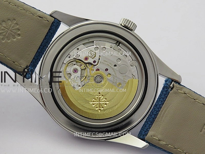 Calatrava 6007A SS 3KF 1:1 Best Edition Blue Dial on Blue Leather Strap A324 Super Clone V2