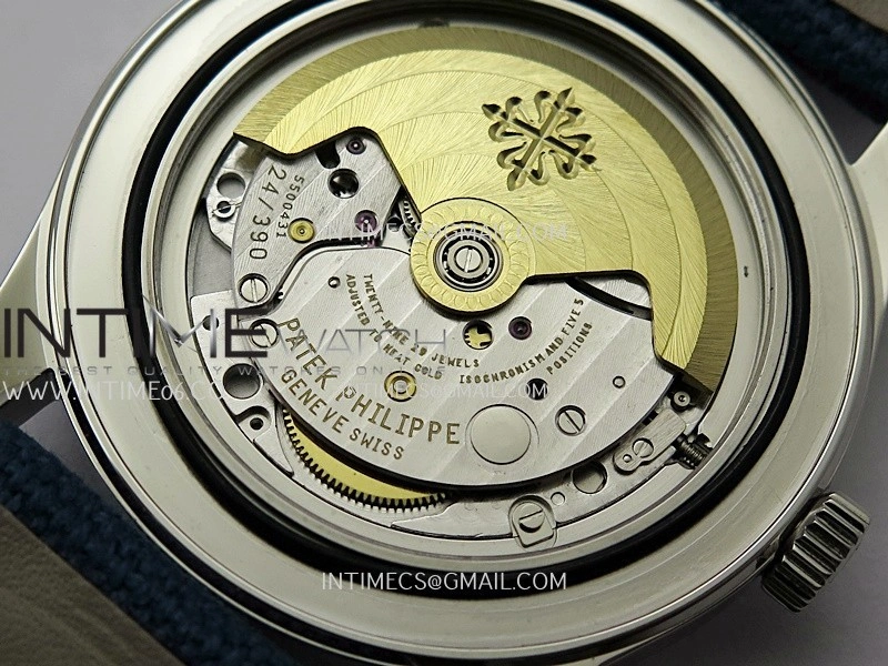 Calatrava 6007A SS 3KF 1:1 Best Edition Blue Dial on Blue Leather Strap A324 Super Clone V2