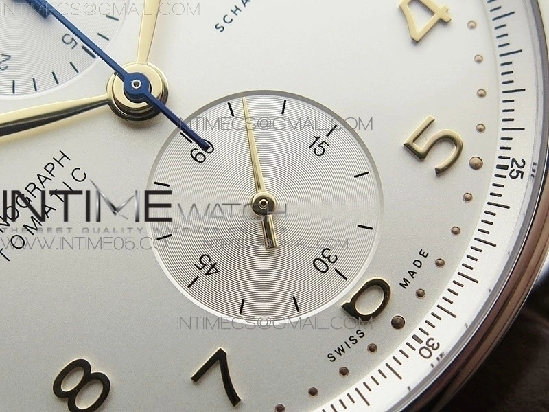 Portuguese IW371604 ZF V3 1:1 Best Edition SS White Dial RG Markers on Brown Leather Strap A96355