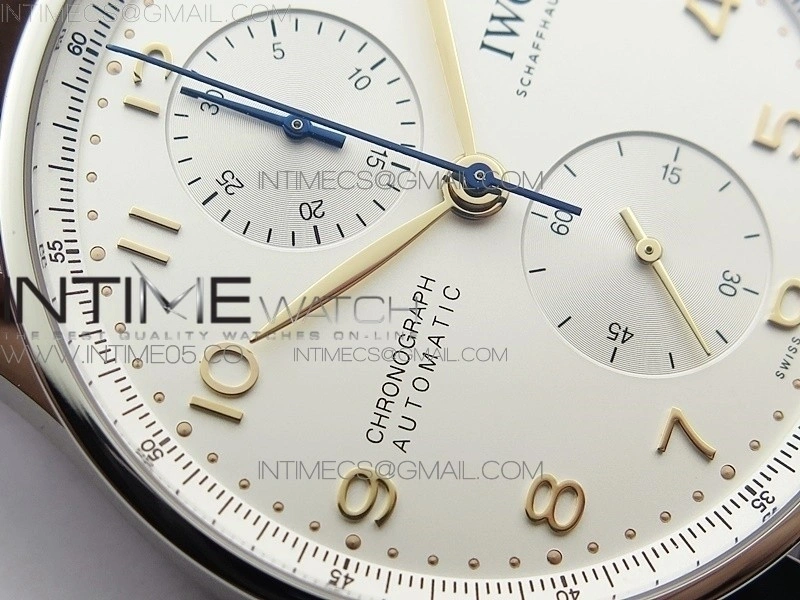 Portuguese IW371604 ZF V3 1:1 Best Edition SS White Dial RG Markers on Brown Leather Strap A96355