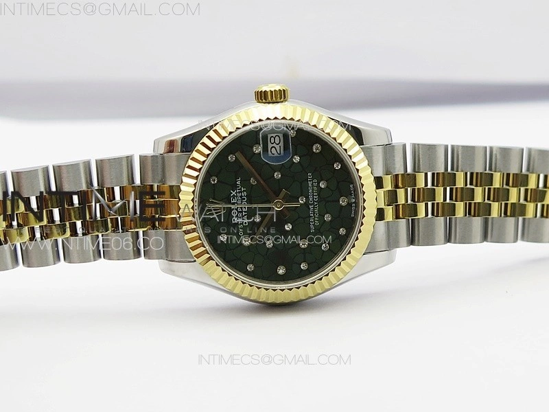 DateJust 31mm 72610 SS YG APSF Best Edition Green Flowers Crystals Dial on Jubilee Bracelet A2824