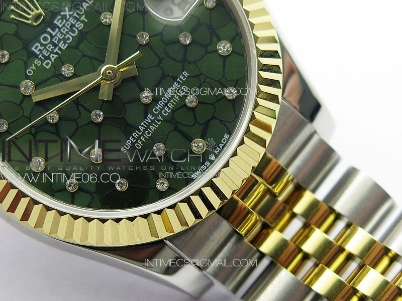 DateJust 31mm 72610 SS YG APSF Best Edition Green Flowers Crystals Dial on Jubilee Bracelet A2824