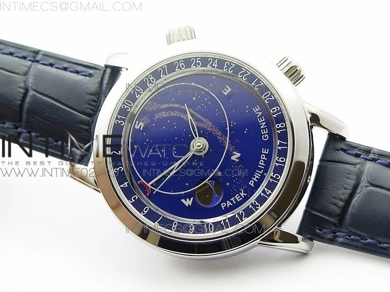 6102P Moon SS Blue Dial on Blue Leather Strap A240