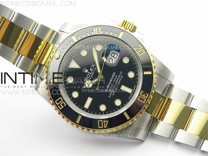 Submariner 116613 LN Black Ceramic SS YG VSF 1:1 Best Edition Black Dial on SS YG Bracelet VS3135