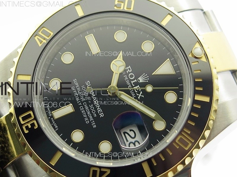 Submariner 116613 LN Black Ceramic SS YG VSF 1:1 Best Edition Black Dial on SS YG Bracelet VS3135
