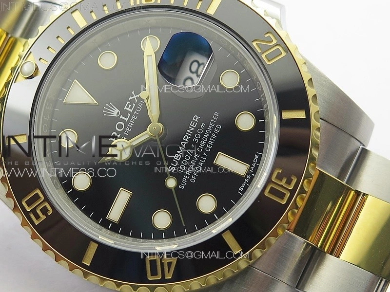 Submariner 116613 LN Black Ceramic SS YG VSF 1:1 Best Edition Black Dial on SS YG Bracelet VS3135