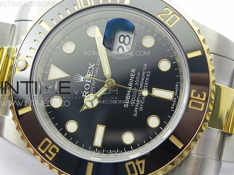 Submariner 116613 LN Black Ceramic SS YG VSF 1:1 Best Edition Black Dial on SS YG Bracelet VS3135