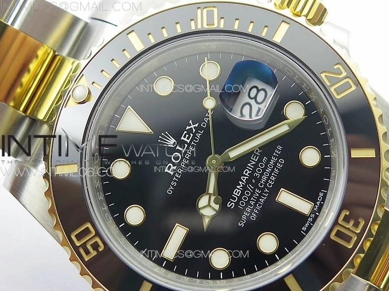 Submariner 116613 LN Black Ceramic SS YG VSF 1:1 Best Edition Black Dial on SS YG Bracelet VS3135