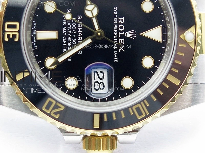 Submariner 116613 LN Black Ceramic SS YG VSF 1:1 Best Edition Black Dial on SS YG Bracelet VS3135