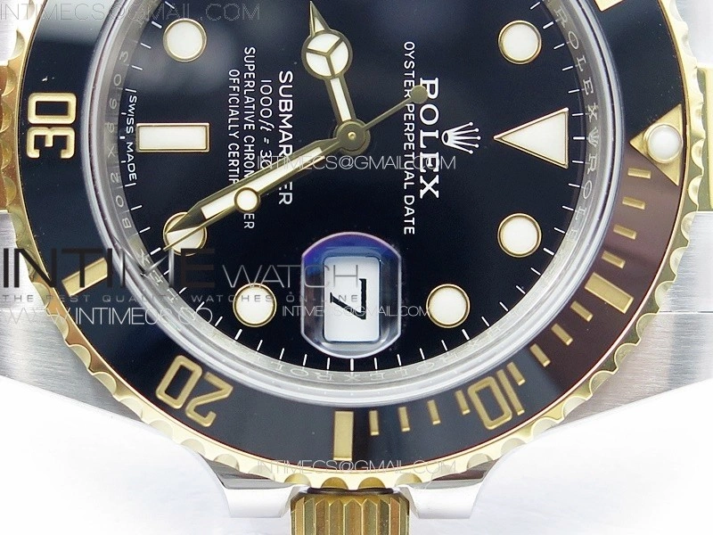Submariner 116613 LN Black Ceramic SS YG VSF 1:1 Best Edition Black Dial on SS YG Bracelet VS3135