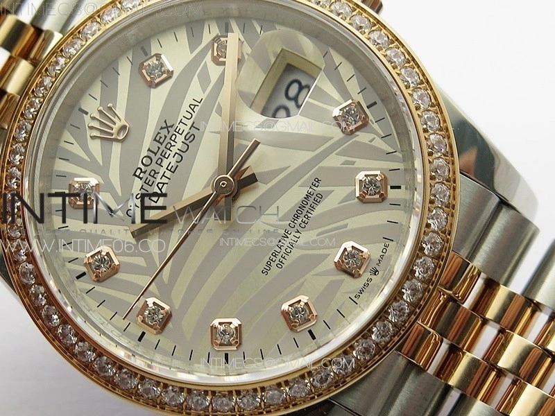 DateJust 36 SS YG 126231 Diamonds Bezel JDF 1:1 Best Edition New Silver Dial on Jubilee SS YG Bracelet