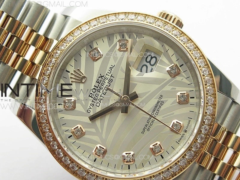 DateJust 36 SS YG 126231 Diamonds Bezel JDF 1:1 Best Edition New Silver Dial on Jubilee SS YG Bracelet