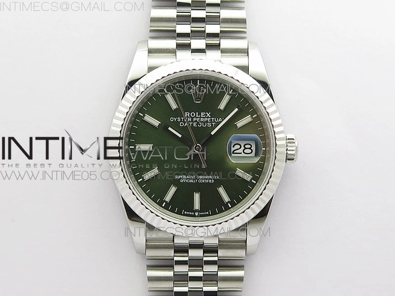 Datejust 36mm 116231 SS BP 1:1 Best Edition Green Dial Stick Markers On SS Jubilee Bracelet A2824