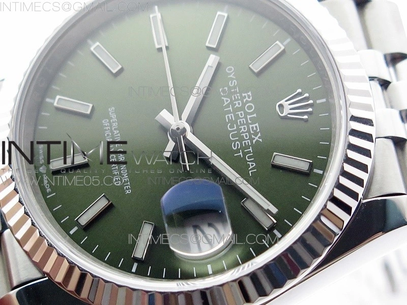 Datejust 36mm 116231 SS BP 1:1 Best Edition Green Dial Stick Markers On SS Jubilee Bracelet A2824