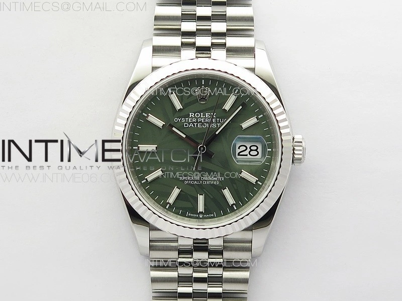 DateJust 36 SS 126234 VSF 1:1 Best Edition 904L Steel Green Leaves Dial on Jubilee Bracelet VS3235