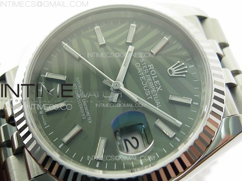 DateJust 36 SS 126234 VSF 1:1 Best Edition 904L Steel Green Leaves Dial on Jubilee Bracelet VS3235