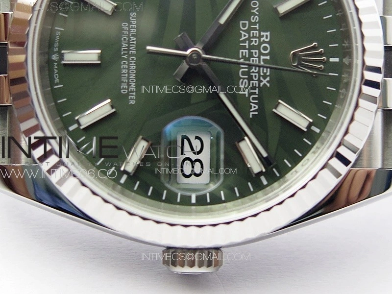 DateJust 36 SS 126234 VSF 1:1 Best Edition 904L Steel Green Leaves Dial on Jubilee Bracelet VS3235