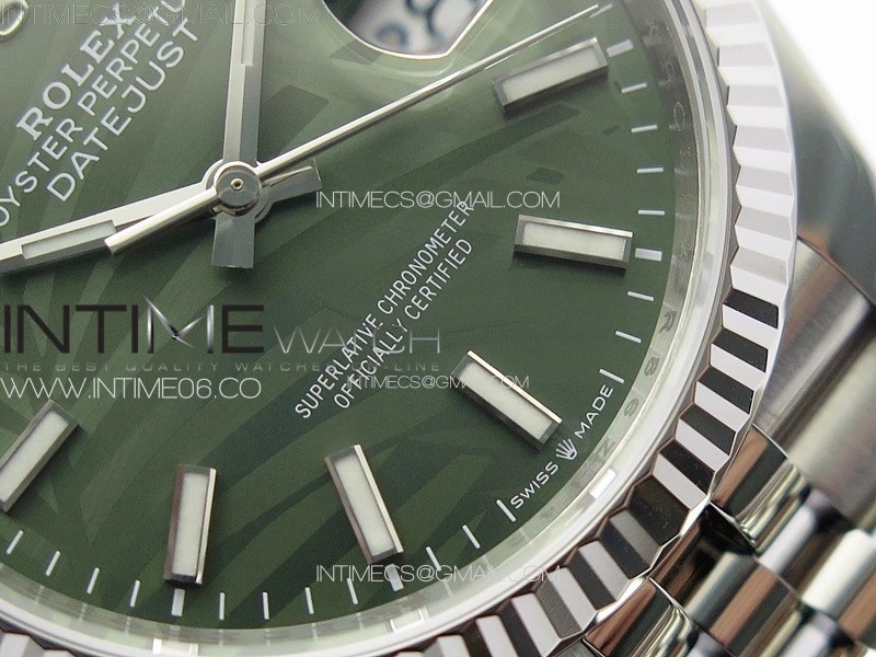 DateJust 36 SS 126234 VSF 1:1 Best Edition 904L Steel Green Leaves Dial on Jubilee Bracelet VS3235