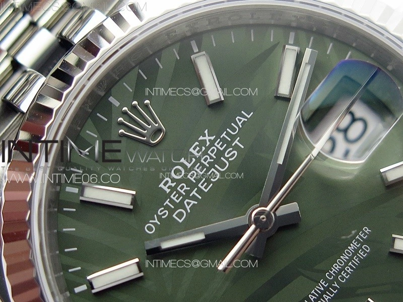 DateJust 36 SS 126234 VSF 1:1 Best Edition 904L Steel Green Leaves Dial on Jubilee Bracelet VS3235