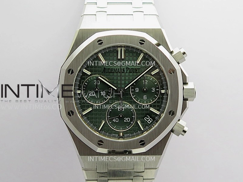 Royal Oak Chrono 26240 50th SS V2 DDF 1:1 Best Edition Green Dial On SS Bracelet Super Clone DD4401