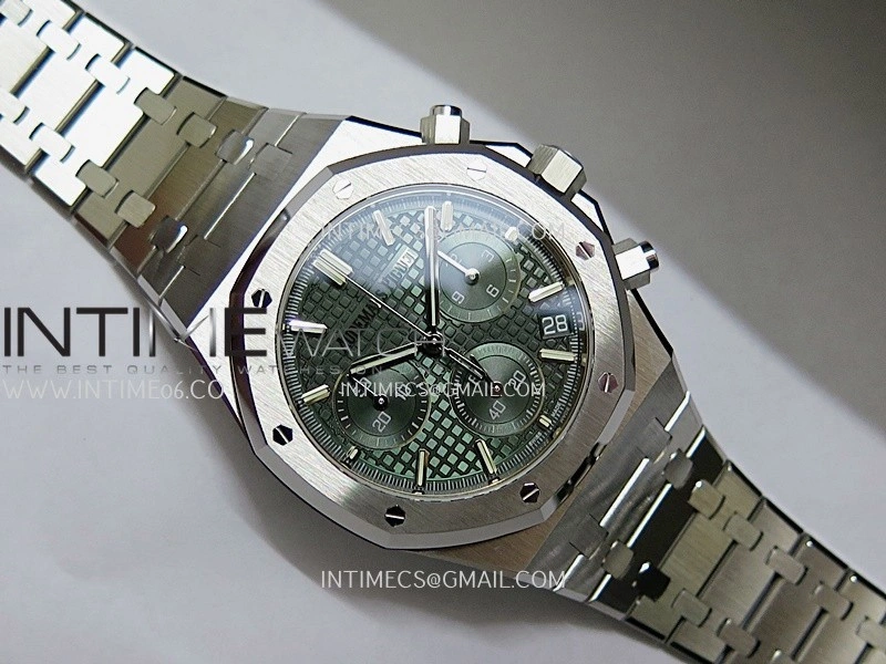 Royal Oak Chrono 26240 50th SS V2 DDF 1:1 Best Edition Green Dial On SS Bracelet Super Clone DD4401