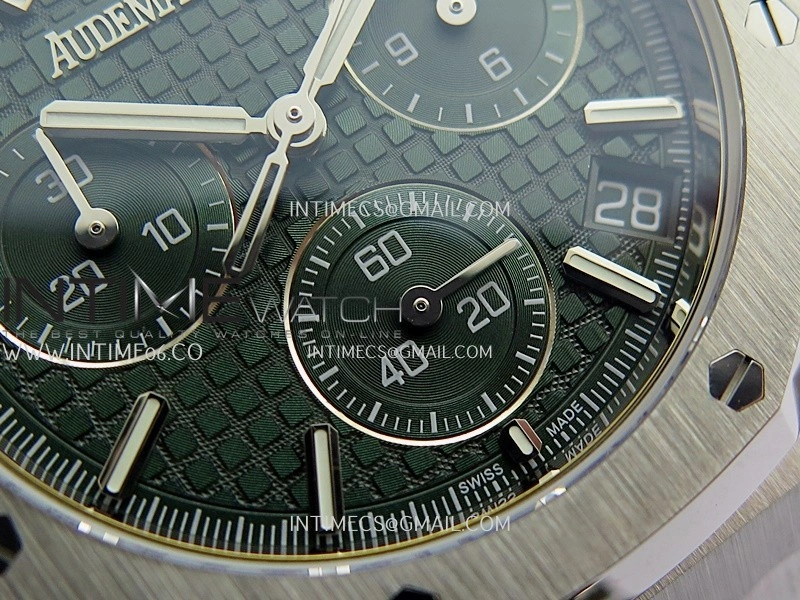 Royal Oak Chrono 26240 50th SS V2 DDF 1:1 Best Edition Green Dial On SS Bracelet Super Clone DD4401