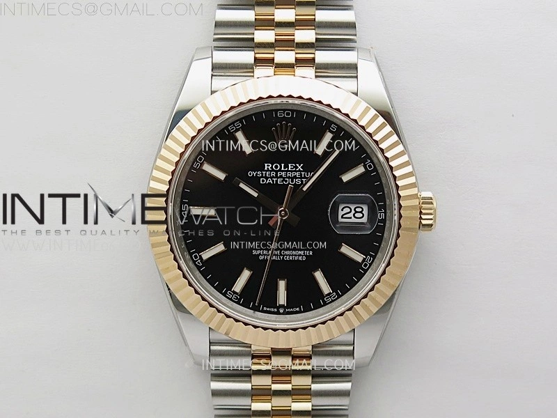 DateJust 41mm 126331 904 SS RG AR+F 1:1 Black Dial Stick Markers On SS RG Jubilee Bracelet DD3235 V2