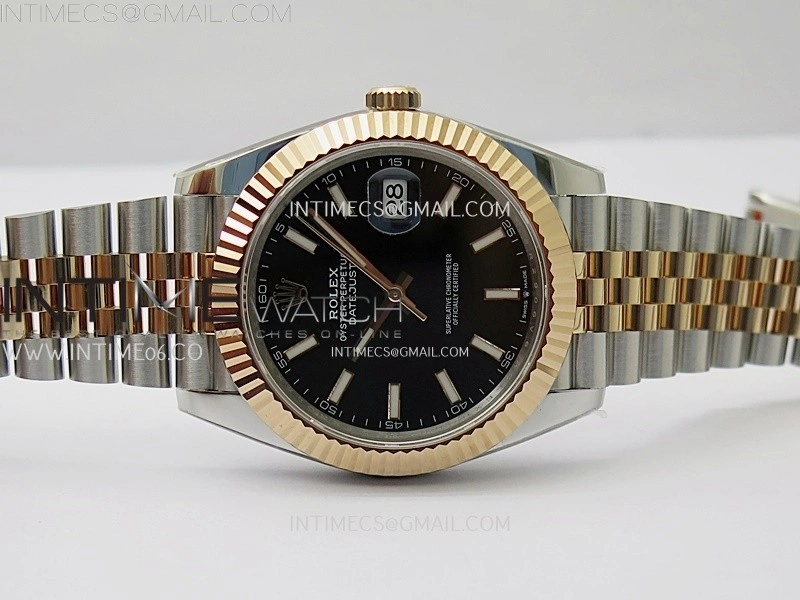 DateJust 41mm 126331 904 SS RG AR+F 1:1 Black Dial Stick Markers On SS RG Jubilee Bracelet DD3235 V2