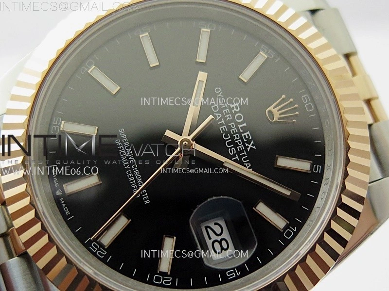 DateJust 41mm 126331 904 SS RG AR+F 1:1 Black Dial Stick Markers On SS RG Jubilee Bracelet DD3235 V2