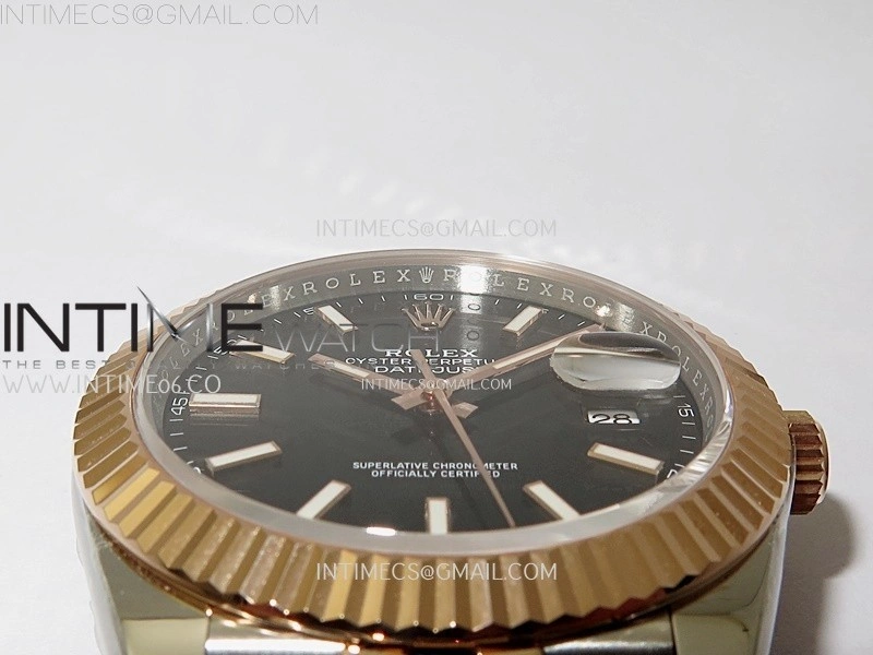 DateJust 41mm 126331 904 SS RG AR+F 1:1 Black Dial Stick Markers On SS RG Jubilee Bracelet DD3235 V2