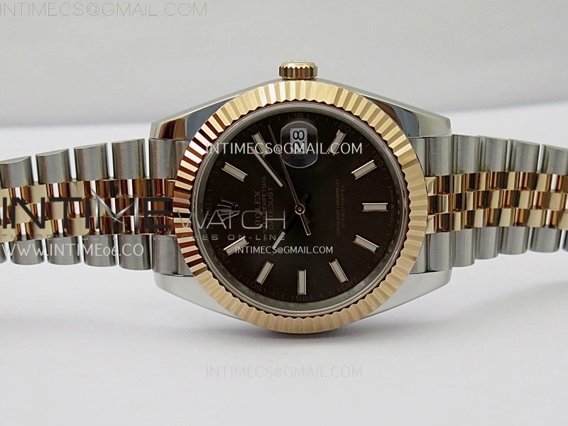 DateJust 41mm 126331 904 SS RG AR+F 1:1 Brown Dial Stick Markers On SS RG Jubilee Bracelet DD3235 V2