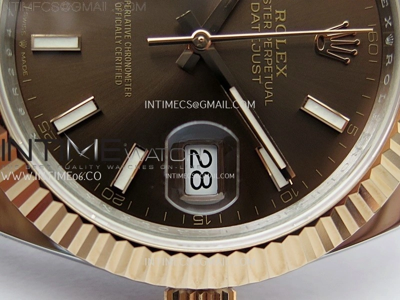 DateJust 41mm 126331 904 SS RG AR+F 1:1 Brown Dial Stick Markers On SS RG Jubilee Bracelet DD3235 V2