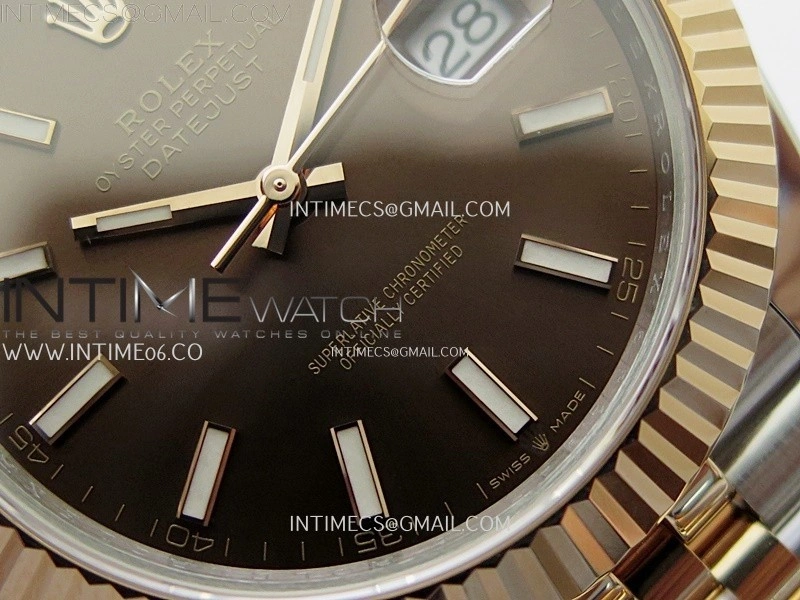 DateJust 41mm 126331 904 SS RG AR+F 1:1 Brown Dial Stick Markers On SS RG Jubilee Bracelet DD3235 V2