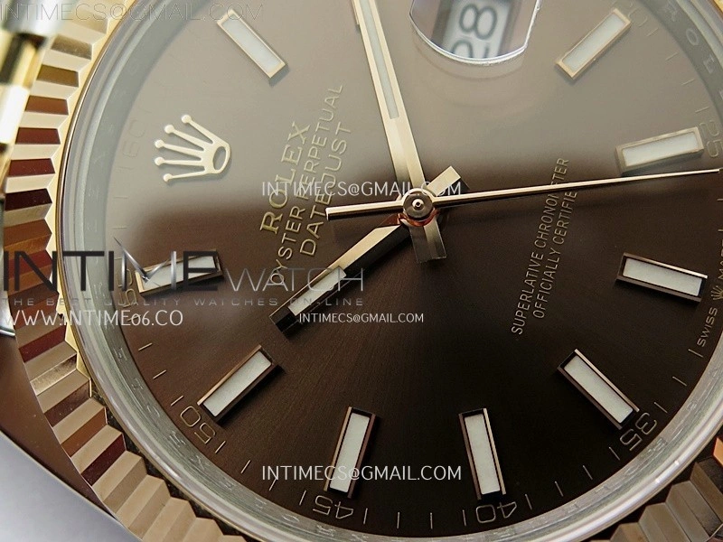 DateJust 41mm 126331 904 SS RG AR+F 1:1 Brown Dial Stick Markers On SS RG Jubilee Bracelet DD3235 V2