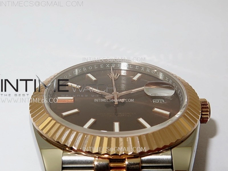 DateJust 41mm 126331 904 SS RG AR+F 1:1 Brown Dial Stick Markers On SS RG Jubilee Bracelet DD3235 V2