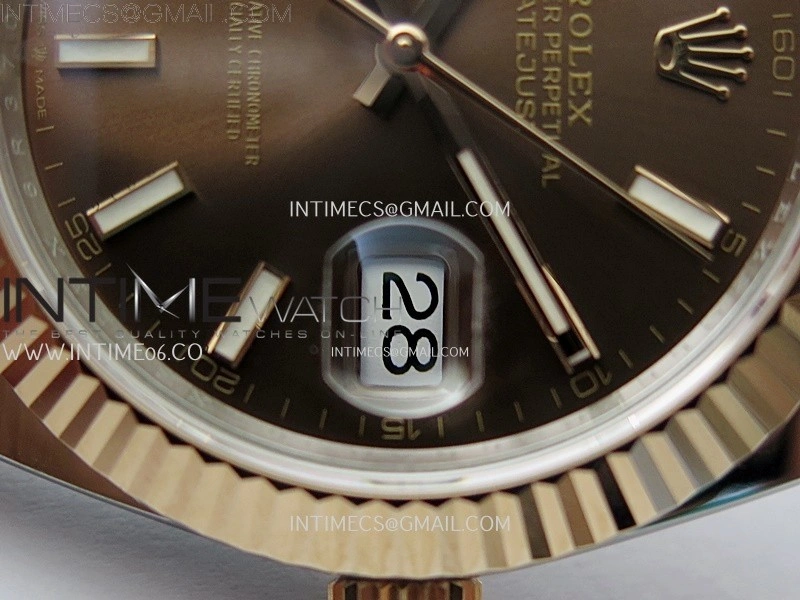 DateJust 41mm 126331 904 SS RG AR+F 1:1 Brown Dial Sticks Markers On SS RG Oyster Bracelet DD3235 V2