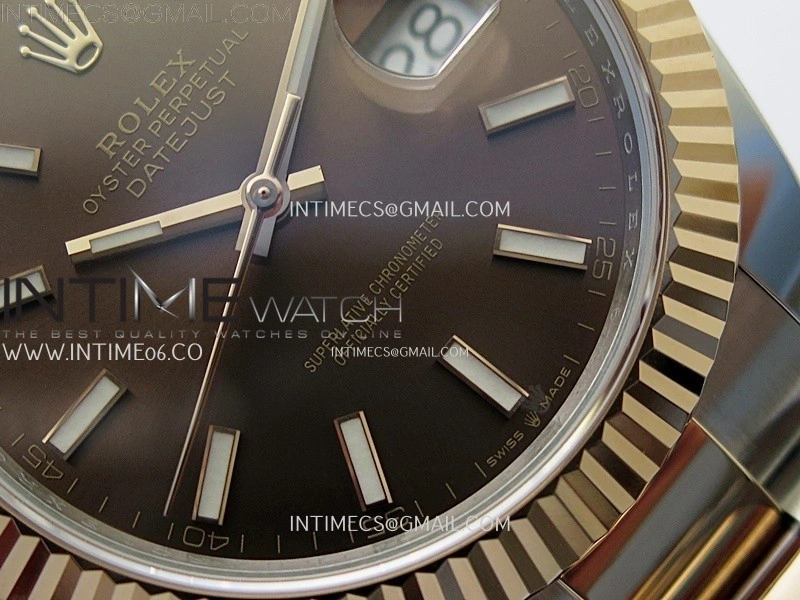 DateJust 41mm 126331 904 SS RG AR+F 1:1 Brown Dial Sticks Markers On SS RG Oyster Bracelet DD3235 V2