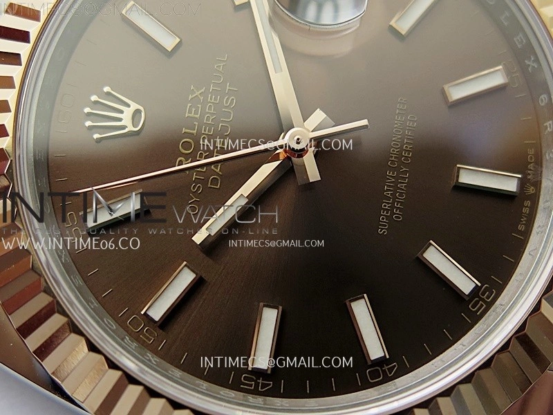 DateJust 41mm 126331 904 SS RG AR+F 1:1 Brown Dial Sticks Markers On SS RG Oyster Bracelet DD3235 V2