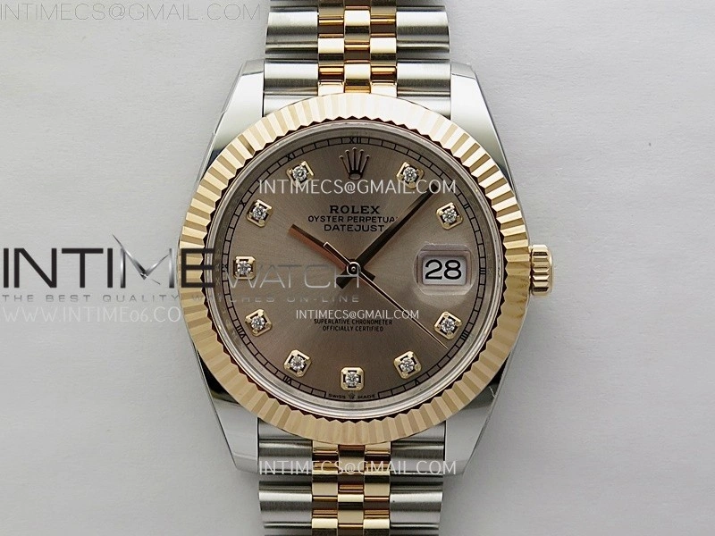 DateJust 41mm 126331 904 SS RG AR+F 1:1 RG Dial Diamonds Markers On SS RG Jubilee Bracelet DD3235 V2