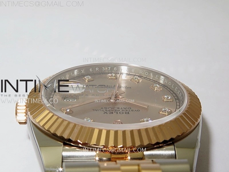 DateJust 41mm 126331 904 SS RG AR+F 1:1 RG Dial Diamonds Markers On SS RG Jubilee Bracelet DD3235 V2