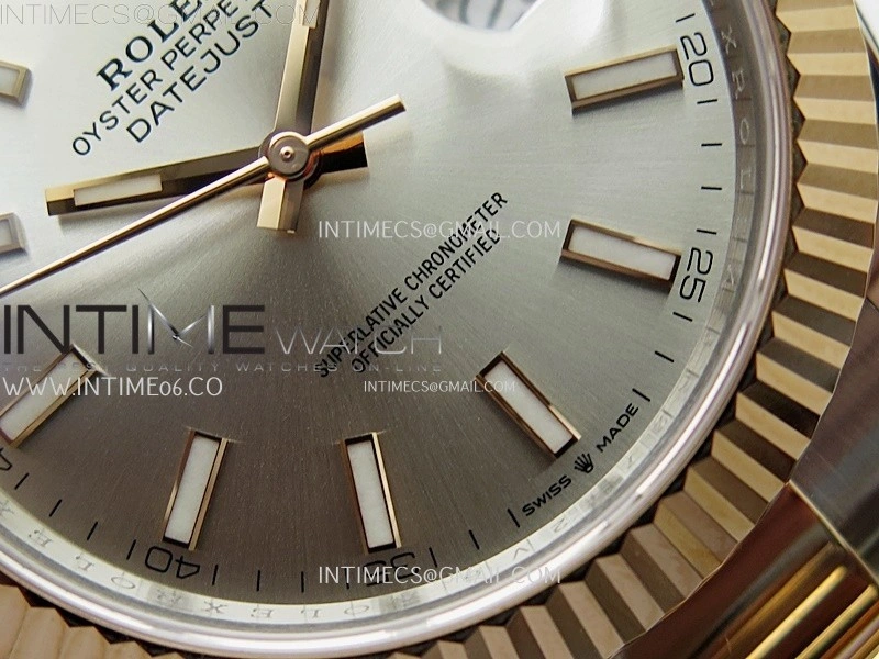 DateJust 41mm 126331 904 SS RG AR+F 1:1 Silver Dial Stick Markers On SS RG Oyster Bracelet DD3235 V2