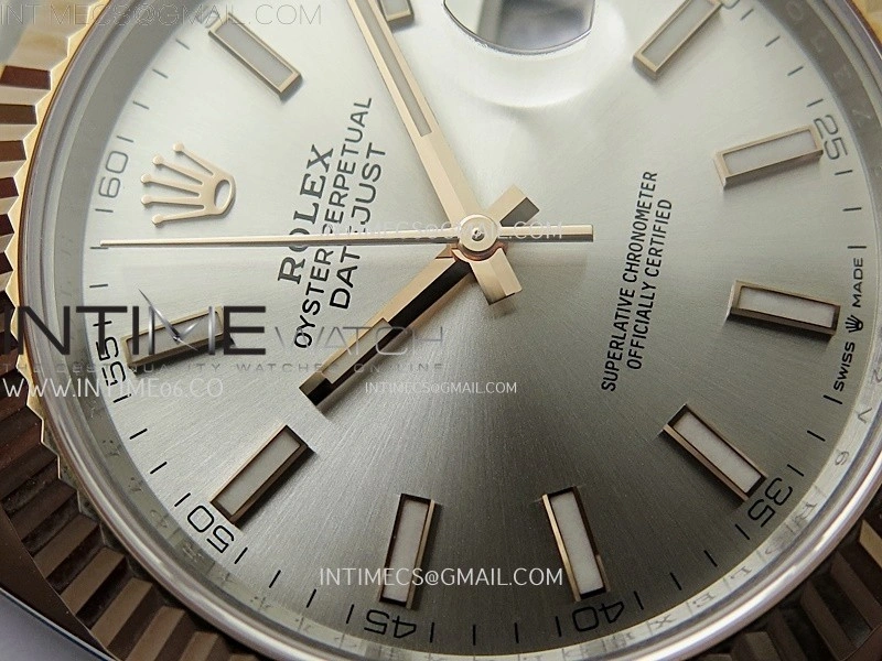 DateJust 41mm 126331 904 SS RG AR+F 1:1 Silver Dial Stick Markers On SS RG Oyster Bracelet DD3235 V2