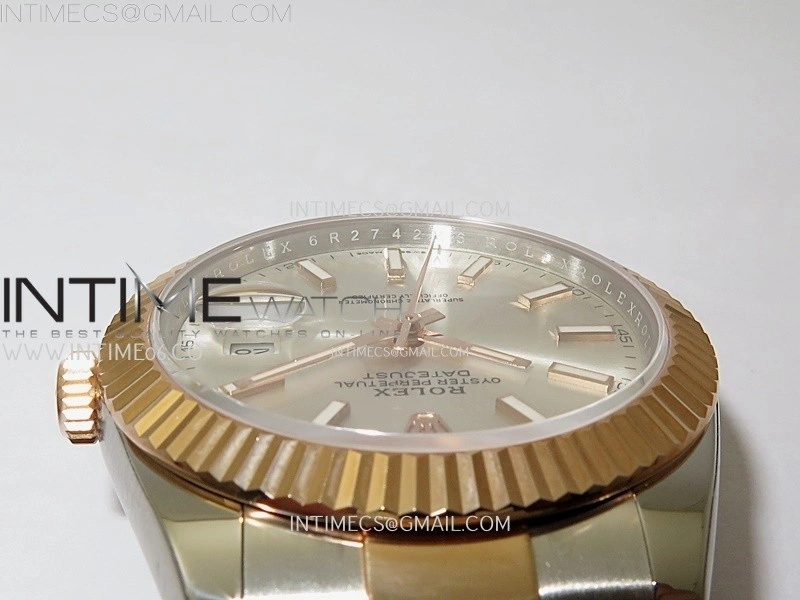 DateJust 41mm 126331 904 SS RG AR+F 1:1 Silver Dial Stick Markers On SS RG Oyster Bracelet DD3235 V2