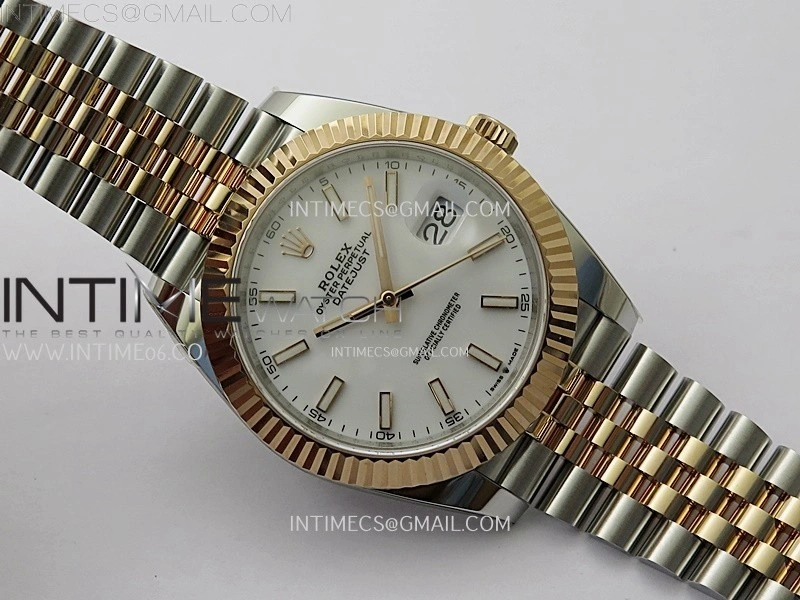DateJust 41mm 126331 904 SS RG AR+F 1:1 White Dial Stick Markers On SS RG Jubilee Bracelet DD3235 V2