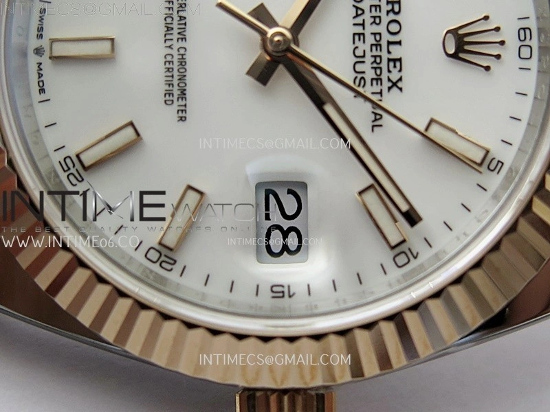 DateJust 41mm 126331 904 SS RG AR+F 1:1 White Dial Stick Markers On SS RG Jubilee Bracelet DD3235 V2